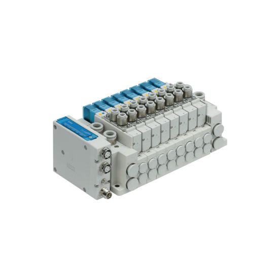 Up to 32 solenoids can be driven with the EX260 series fieldbus system