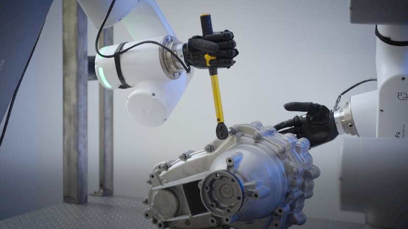 Psyonic’s Ability Hand mounted on ABB’s GoFa robot performing human-like tasks