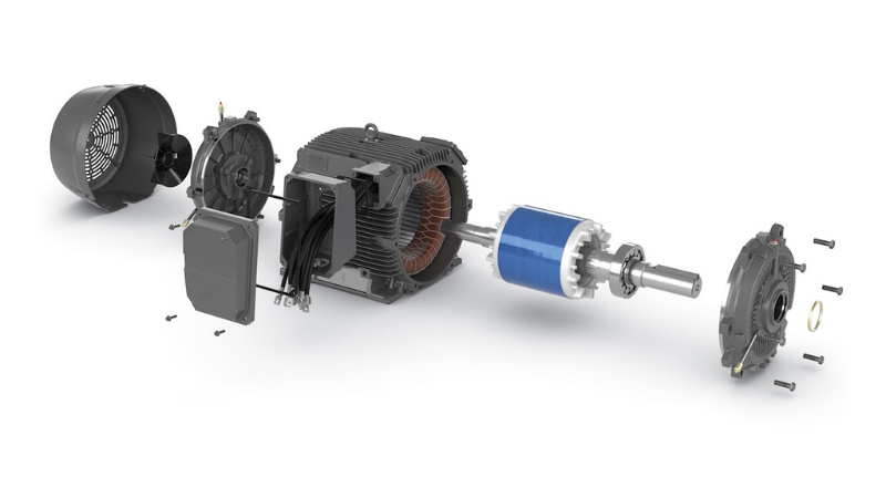 An exploded view of the SD200 SP4 motor