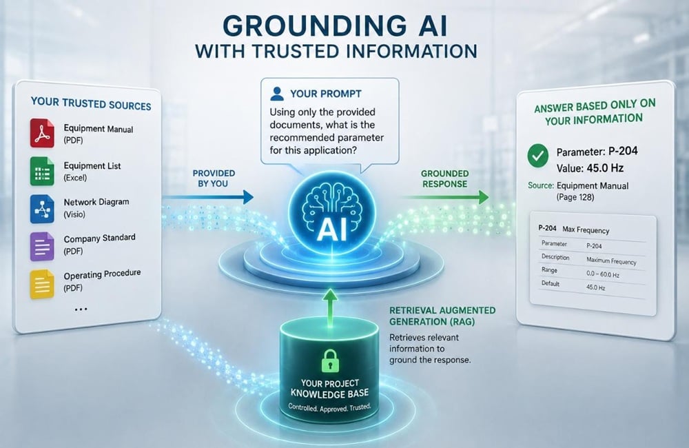  Figure 2. Grounding AI in trusted sources improves the reliability of its responses.
