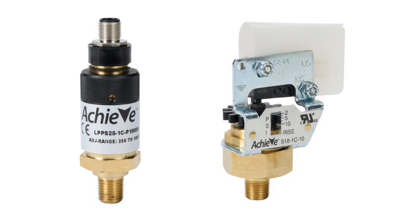 Both the LPPS series (left) and the S181C series (right) feature a brass housing, with either a BUNA-N diaphragm or a hardened steel piston