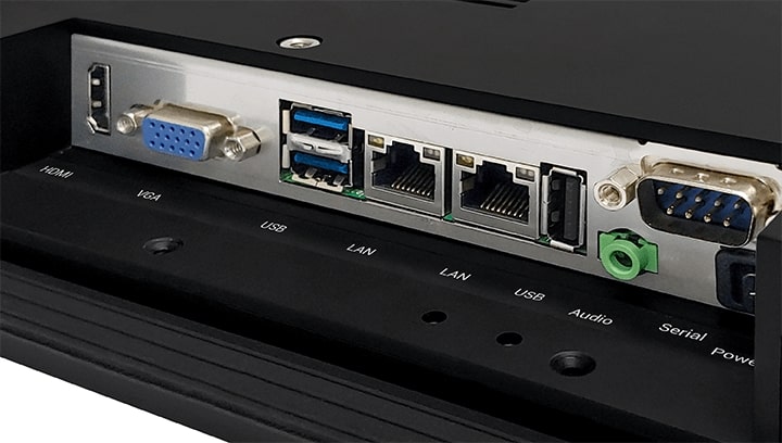 The APC series supports different types of communication connections, including HDMI, USB, and Ethernet.