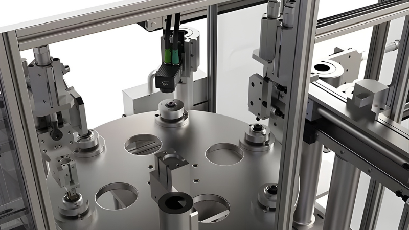A vision positioning system with a feedback stepper motor