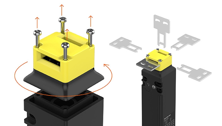 The SFDL series head is rotatable, enabling five operation key insertion directions