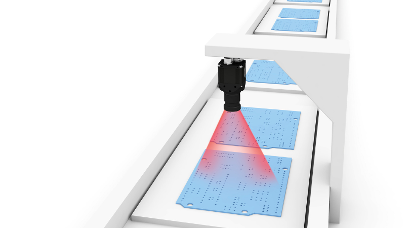 The new BVS CA-GW camera performing overhead inspection, a common machine vision use