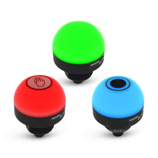 The latest programmable indicators and buttons in the K50 series are now controllable via IO-Link and Modbus