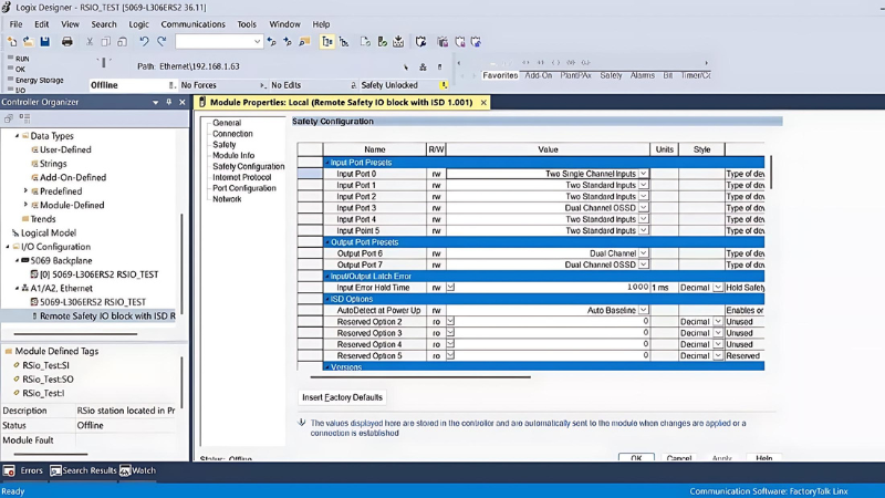 Users can configure the RSio in Rockwell Automation’s Studio 5000.
