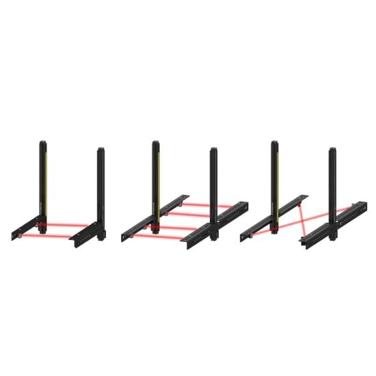 The S4B series muting arms are available in L, T, and X configurations