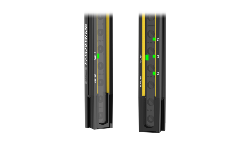 The 14 mm resolution S4B safety light curtains now include 1,350 mm, 1,500 mm, 1,650 mm, and 1,800 mm models