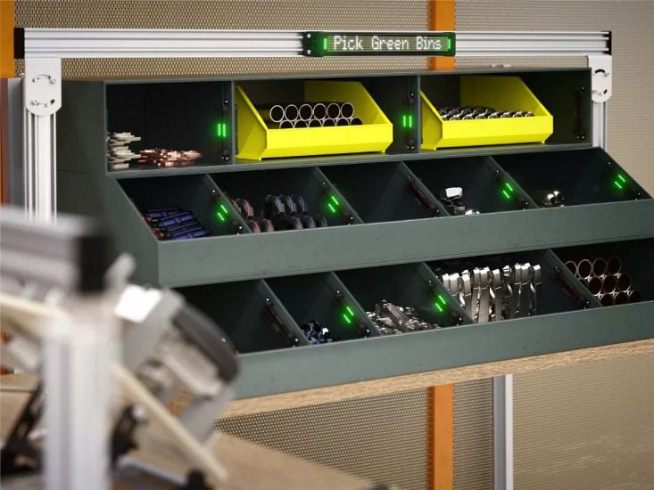 The SD50 Status Display being used in a bin-picking application
