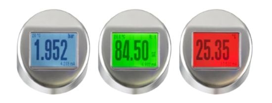 The 50 series sensors feature a color LED backlight to indicate
application status, including green for acceptable conditions and red for
anomalies.