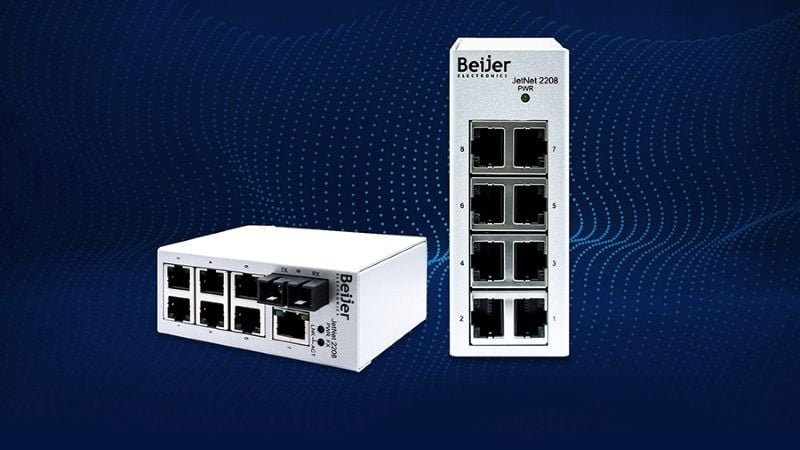 The JetNet 2208 Ethernet switch series will replace Beijer Electronics’ earlier JetNet 3008 series.