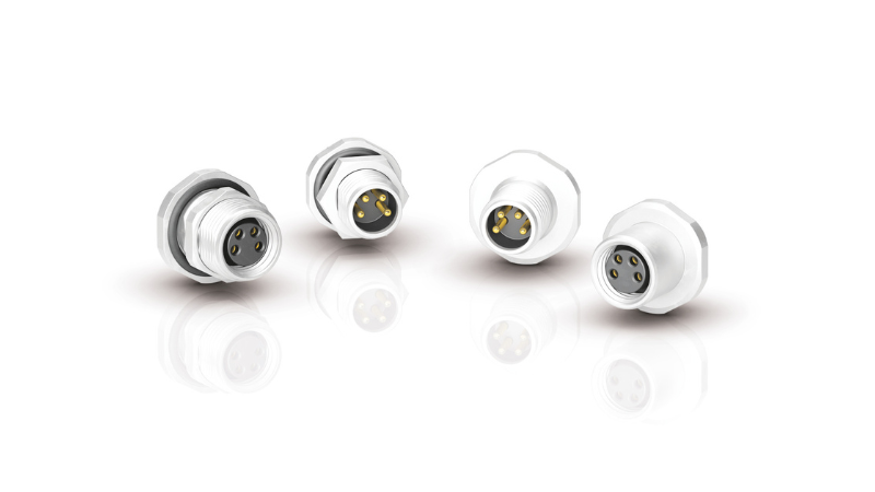 Binder’s new lineup of M8 flange connectors with solder connection