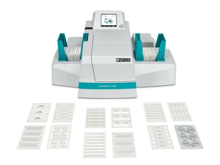 Phoenix Contact’s BLUEMARK E.CARD is a UV inkjet printer designed to simplify industrial card printing