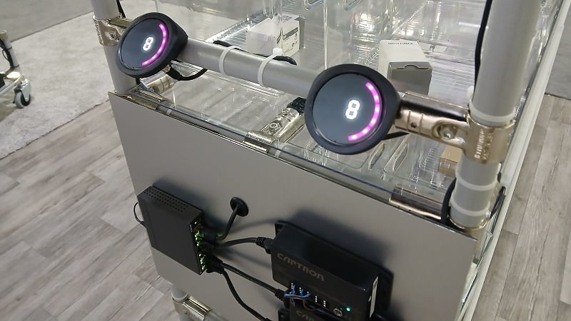 CAPTRON capacitive touch buttons with text display.