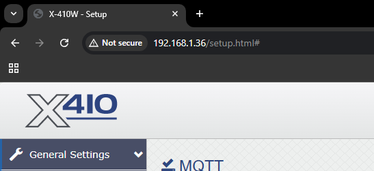  Figure 2. Logging into the web relay server via the IP address.