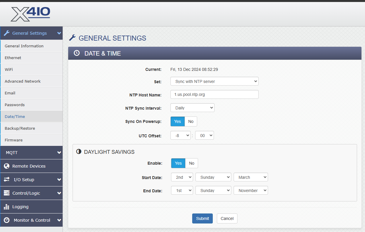  Figure 3. Setting the date and time settings automatically.