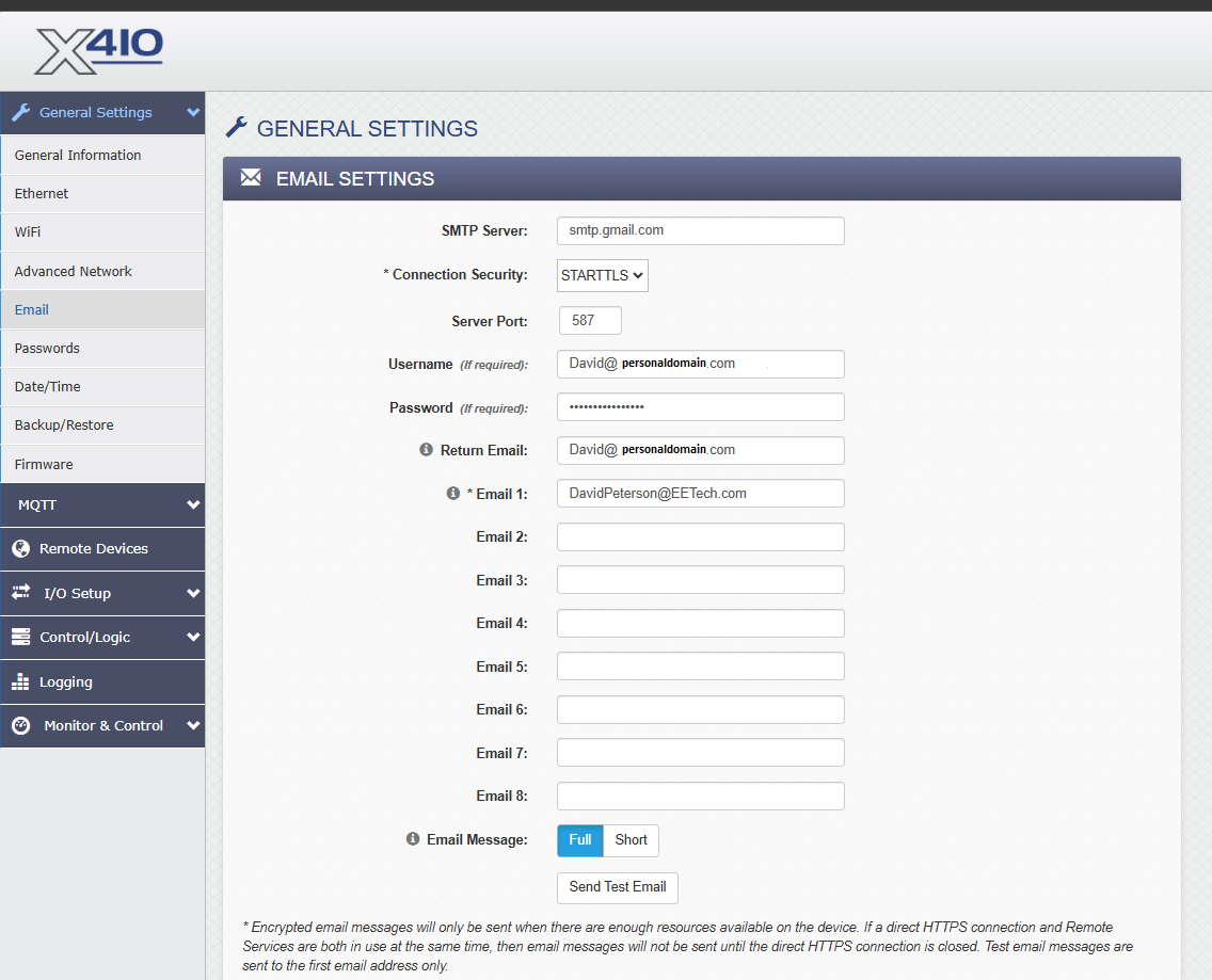 Figure 6. Setting up an email server.