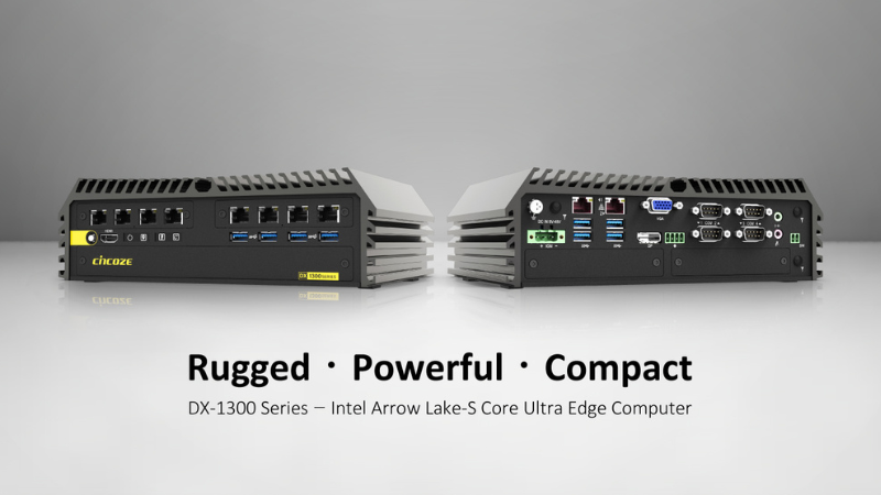 The Cincoze DX-1300 is a compact, rugged industrial computer designed for high-performance edge AI applications