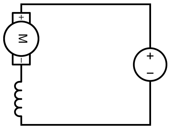 Figure 4. Circuit diagram of a series wound motor.