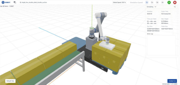 The One-Stop Palletizing Solution features 3D Simulated Palletizing for configuring the right setup before real-world implementation.