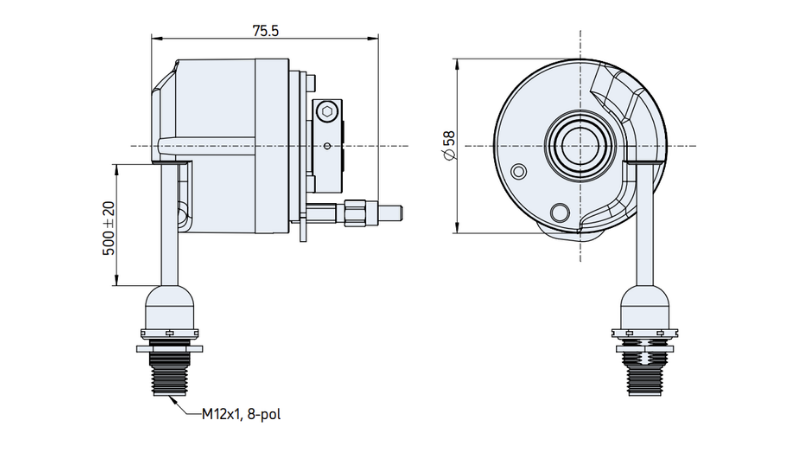 The AFS58 is plug and play with M12 x 1 connectors and a standard 58 mm housing
