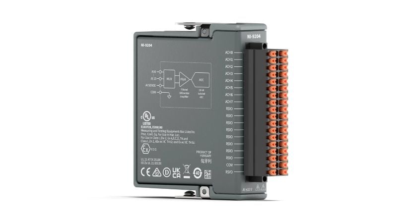 The NI-9204 analog input module is designed to be a cost-effective alternative to other DAQ modules offered by Emerson