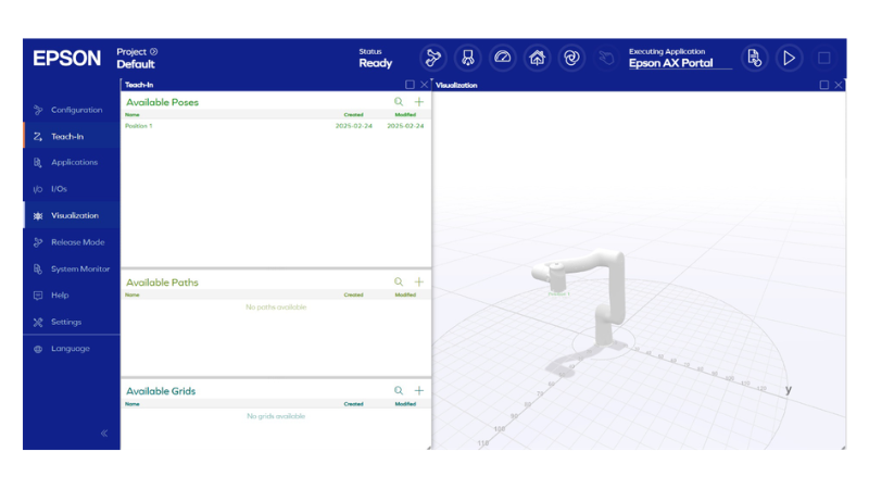 Epson's 3D simulator enables risk-free offline programming and motion testing before physical deployment