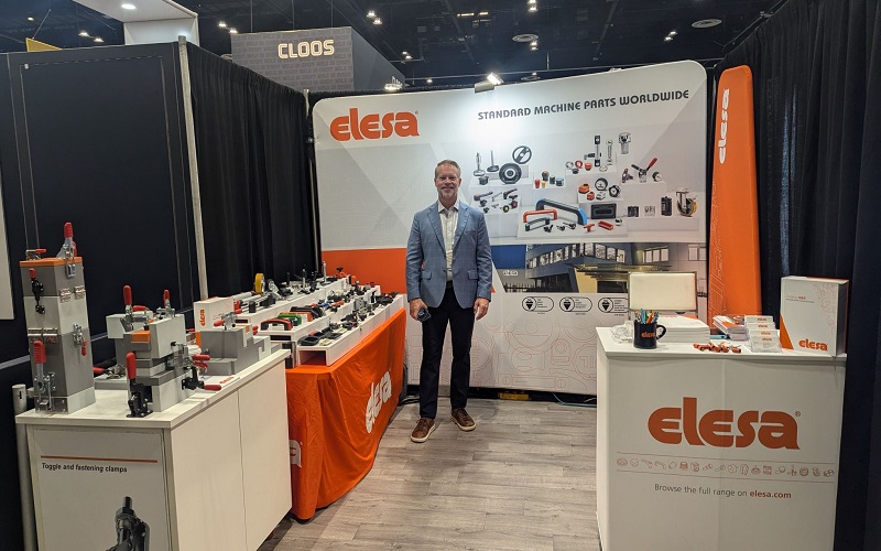 The Elesa booth filled with a range of clamping, handling, safety, andsensing devices.