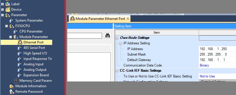 Figure 4. Editing the controller’s IP address.