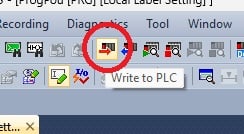 Figure 8. Write to PLC button.