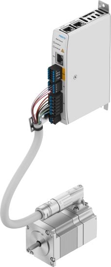 Festo’s new developer’s kit includes a CMMT-ST servo drive and an EMMT-ST stepper motor