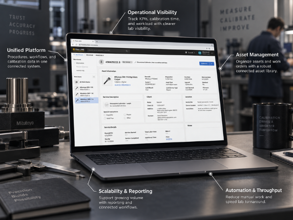 CalStudio is designed to give calibration labs a connected view of procedures, workflows, assets, reporting, and operational performance from a single cloud-based platform