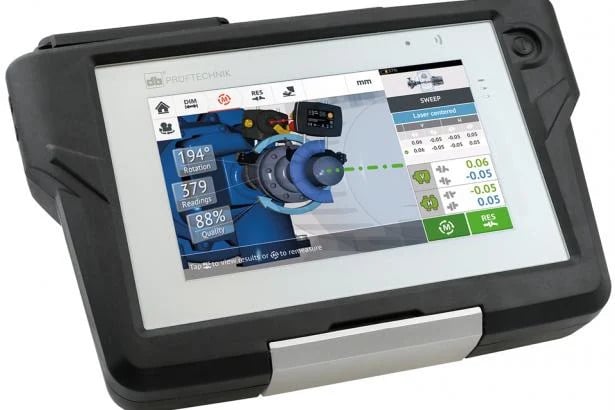 Fluke’s Pruftechnik Rotalign Touch laser shaft alignment tablet features a user-friendly touch interface for simple operation