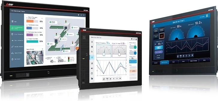 The GOT3000 series is available in eight models, with screen sizes ranging from 8.4 inches to 15.6 inches