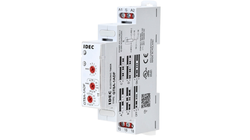 IDEC has added the GT8A-2ADF and GT8A-1ADF slim timer relays to its timer relay offerings