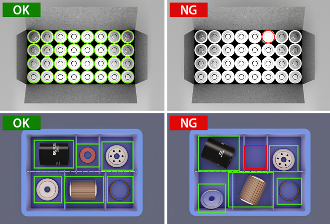 A typical application of the IV4, using AI to inspect the contents of an assembly