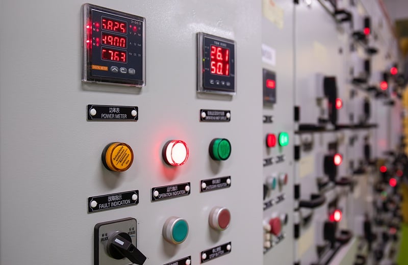  Figure 4. An instrument panel with switches and buttons for operator control.