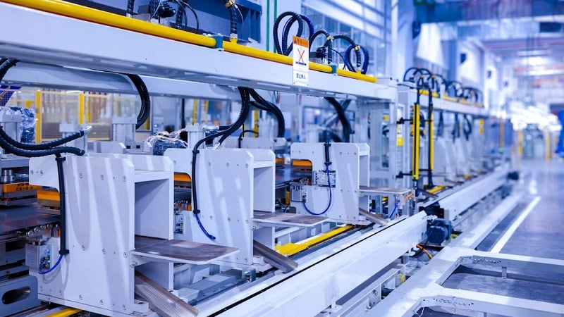 Figure 4. Light curtain application protecting workers from punch presses.