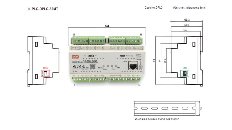 Mean Well’s PLC-DPLC series is designed for easy installation via DIN Rail mounting