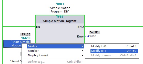 Figure 10. Running the default motion program.