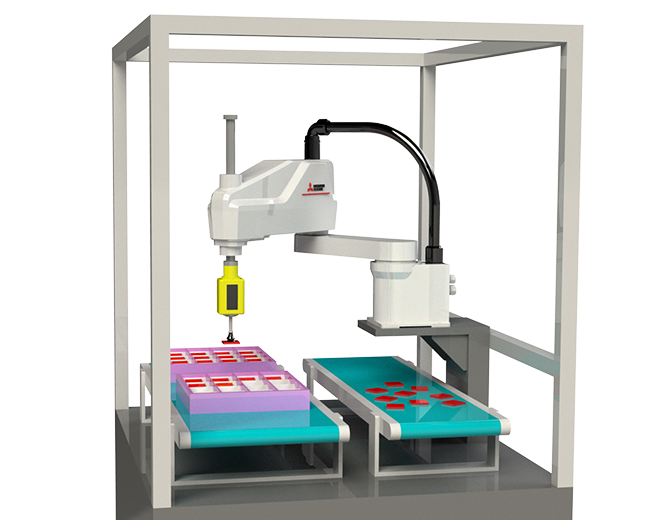 Artist’s conception of a RH-CRH robot in a picking and packing
operation cell.