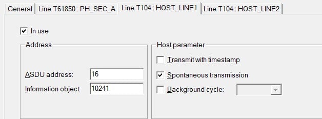 Figure 3. Configuring the IOA and ASDU address (IEC-104) for the Feeder-1 current.