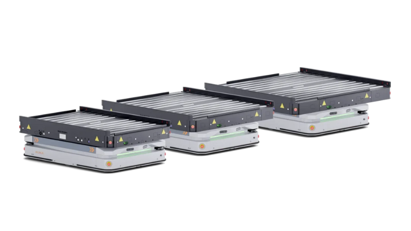 Nord Modules has released three variants of the Nord Pallet Mover for the KUKA KMP 1500P AMR: the PM800, PM1000, and PM1200