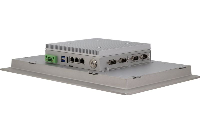 The OMNI-ADN HMI panel PCs feature DB-9, RJ-45, USB, and HDMI ports