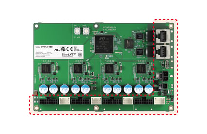 The CVD Series groups its connectors along two sides of the board to simplify wiring