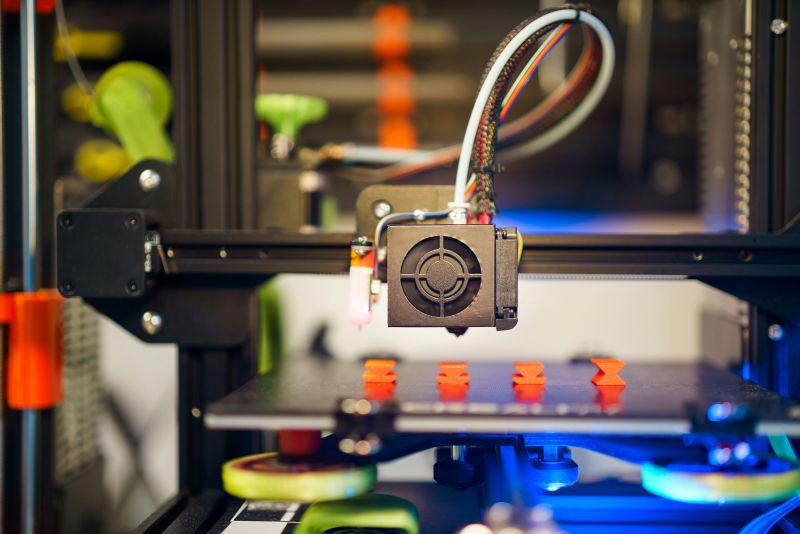 A 3D printer using stepper motors for precise positioning