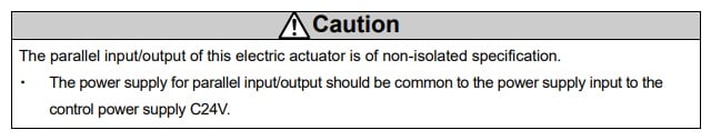  Figure 2. Manufacturer’s note that I/O power supply and controller power supply should be common.