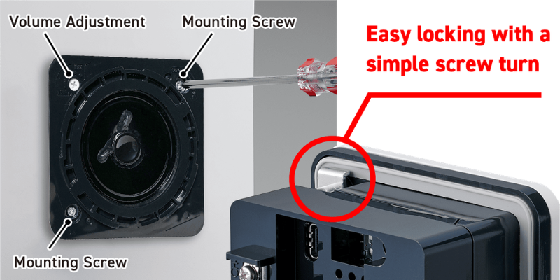 The BD-M’s screw-mounting mechanism allows for simple installation from the front of the panel