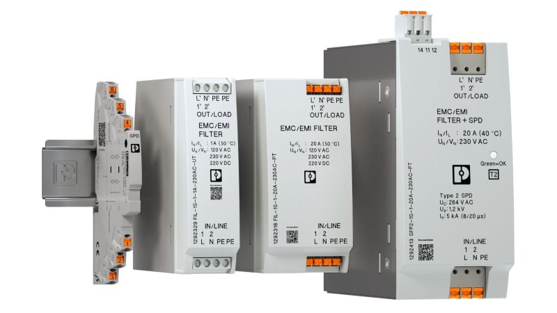 Phoenix Contact has launched the FILS-1S, SFP2, and TTC-6-SFP series of EMC filters